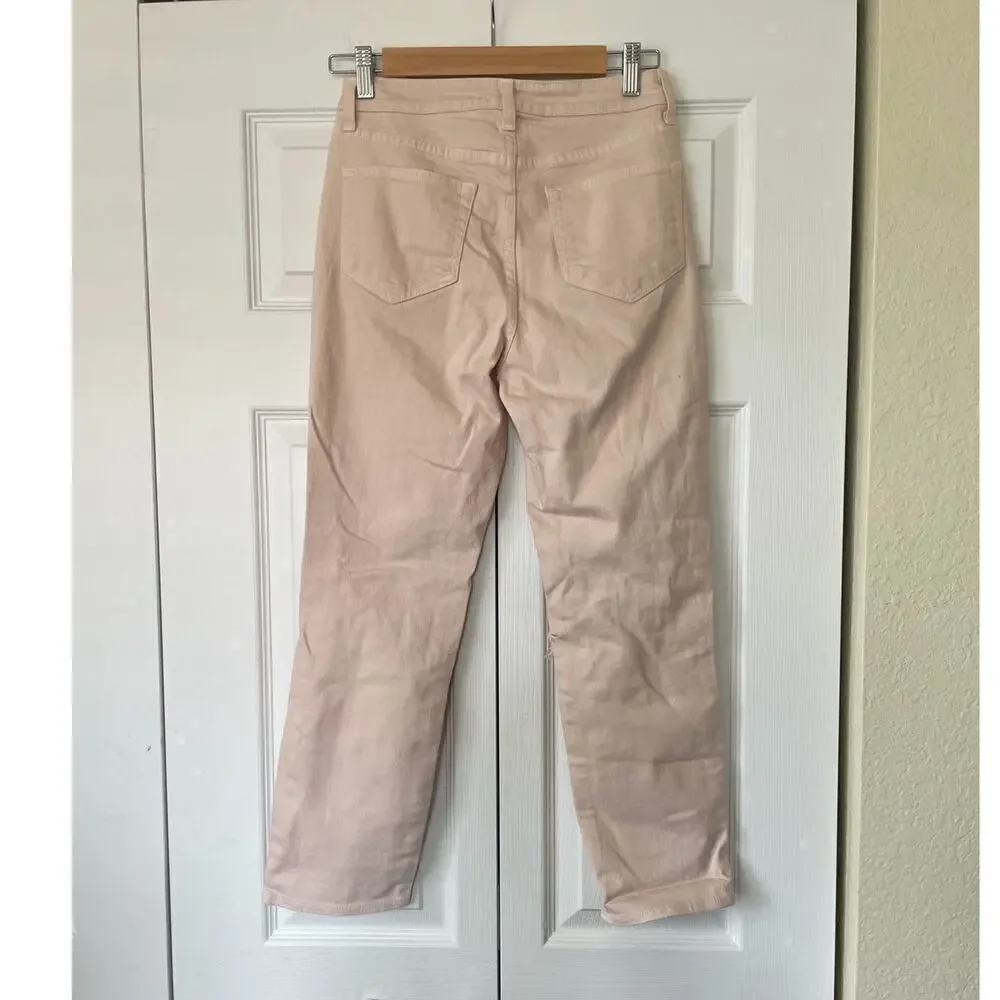 L’Agence Cropped Distressed Straight-Leg High Rise Pink Jeans • Size 26 🔴 - Picture 3 of 3